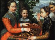 anguissola sofonisba, tre schackspelande systrar